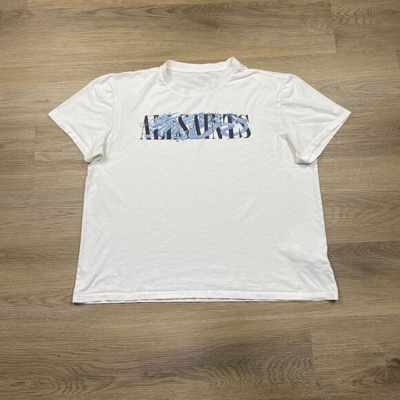 AllSaints Shirt Mens Large White Dragons Designer Hype Relaxed Fit - Picture 1 of 15